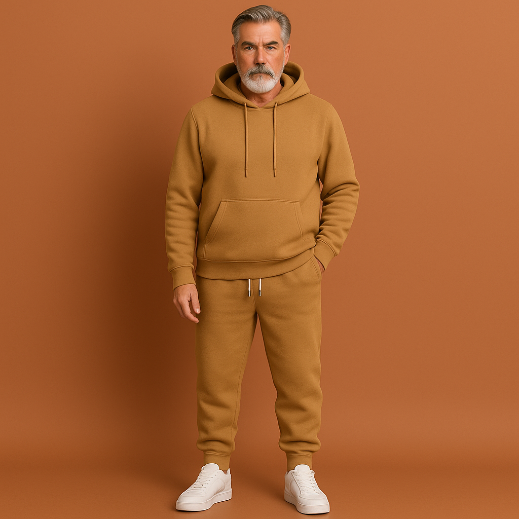 Comfortable tracksuit with hoodie and tapered joggers for men | Aart