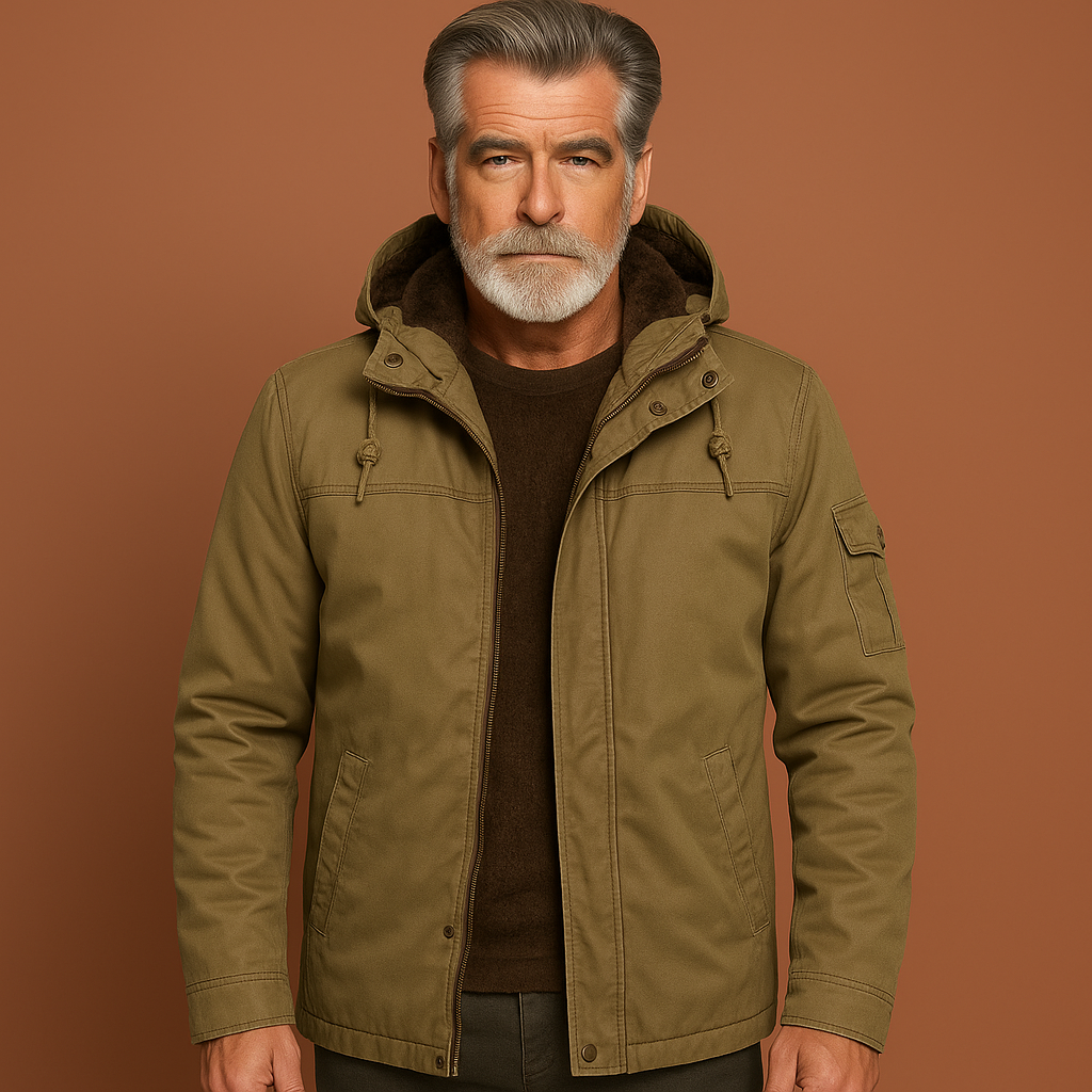 Warm winter coat with fur lining and hood for men | Jim
