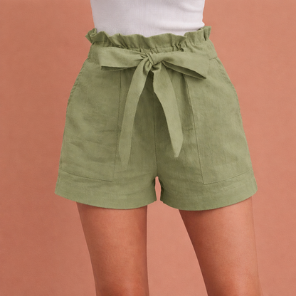 High-waisted shorts for women with drawstring and pockets | Elvara
