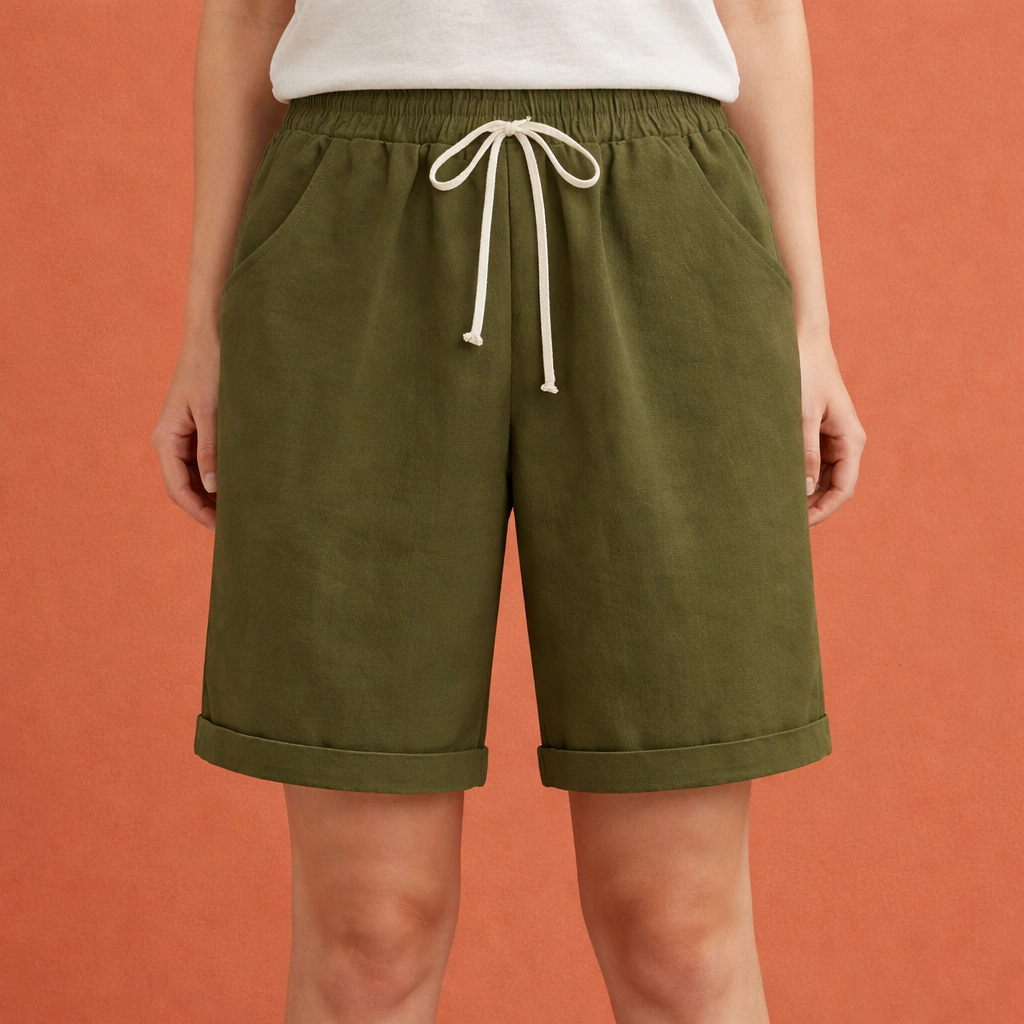 Comfortable women's summer shorts with elastic waistband | Ylina