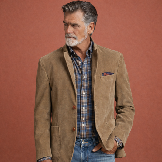 Stylish Men's Coat with Notched Collar and Button Closure | Dove