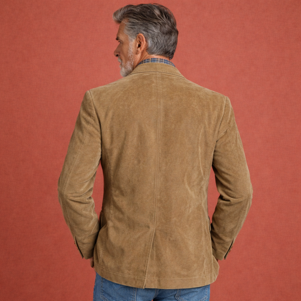Stylish Men's Coat with Notched Collar and Button Closure | Dove