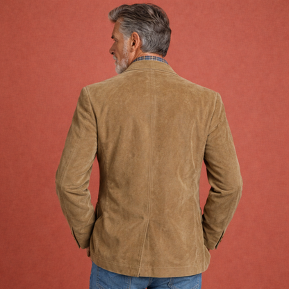 Stylish men's coat with lapel collar and button closure | Dove
