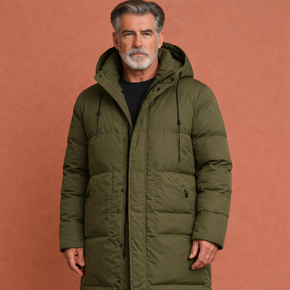 Long winter coat with hood for men | Han