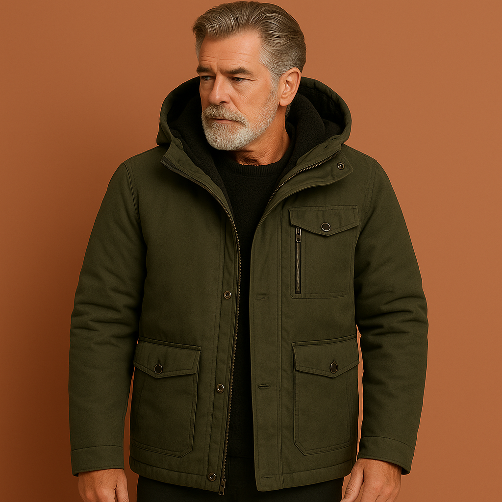 Warm winter coat with fur lining for men | Dirk