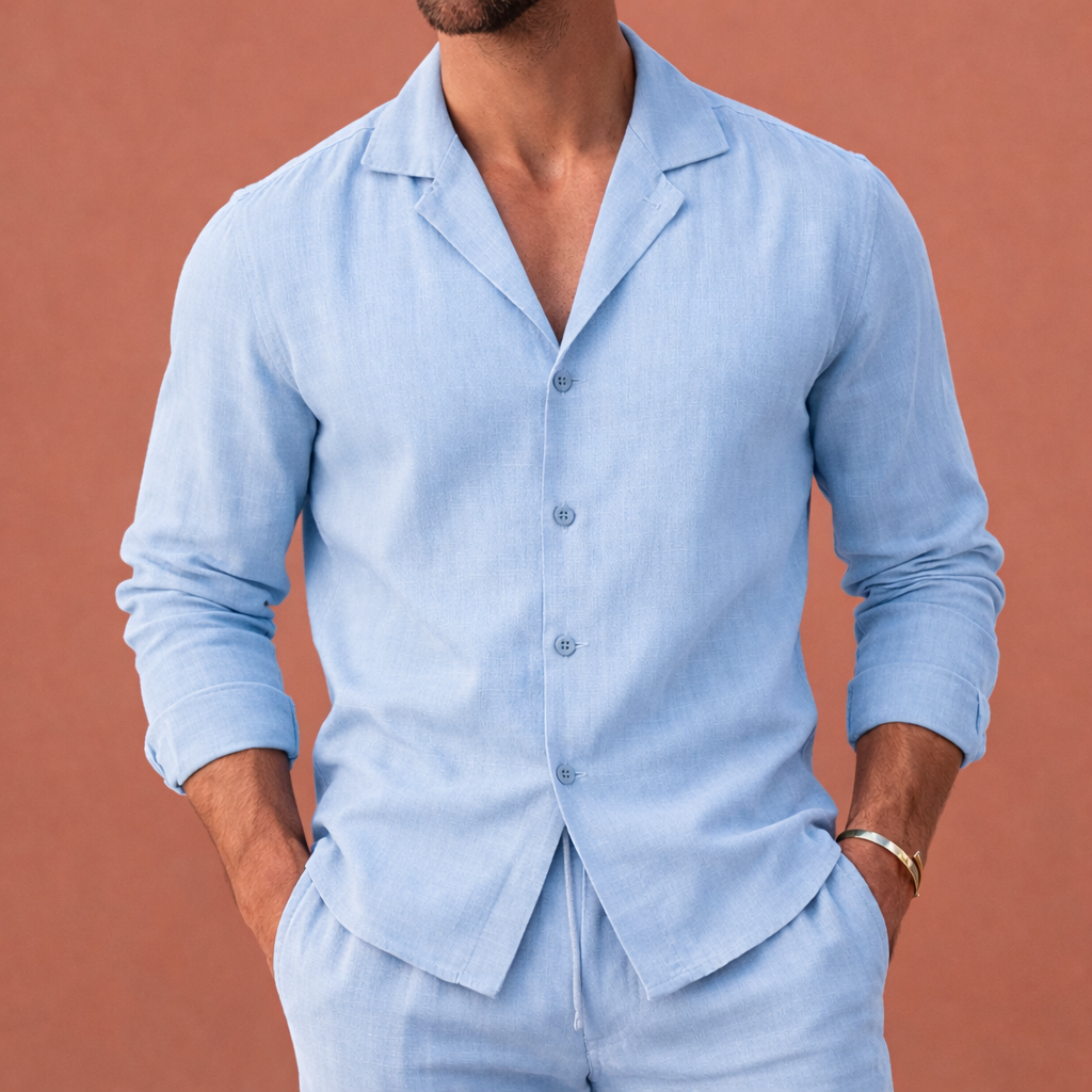 Linen Summer Set with Cuban Collar for Men | Julianus