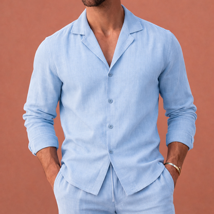 Linen Summer Set with Cuban Collar for Men | Julianus