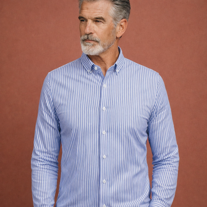 Striped men's shirt with vertical stripes for men | Bastiaan
