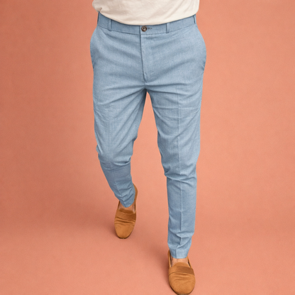 Modern men's trousers with elastic waistband and straight fit for men | Senne