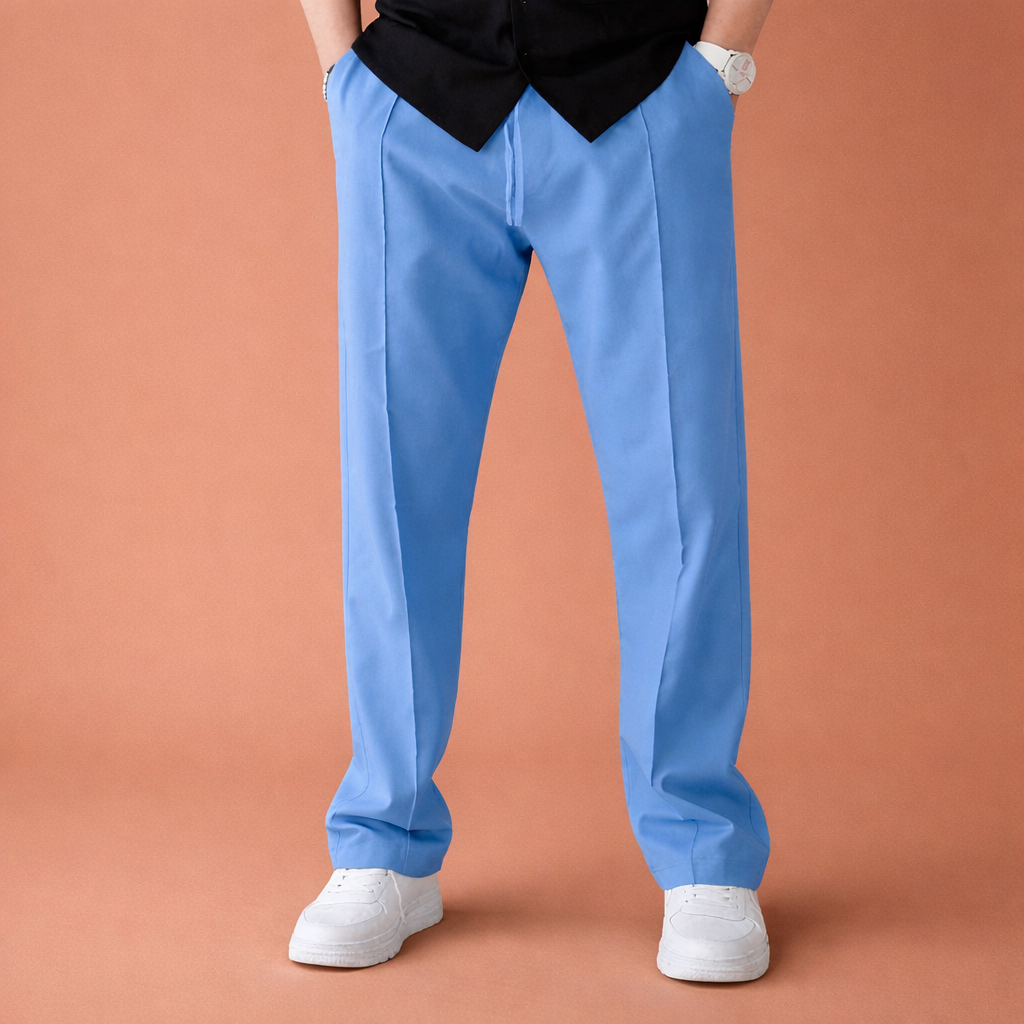 Wide men's trousers with adjustable waist and straight legs for men | Dirk