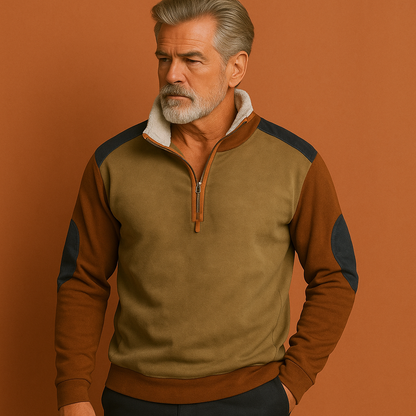 Casual Vintage Sweater with Half Zip for Men | Sven