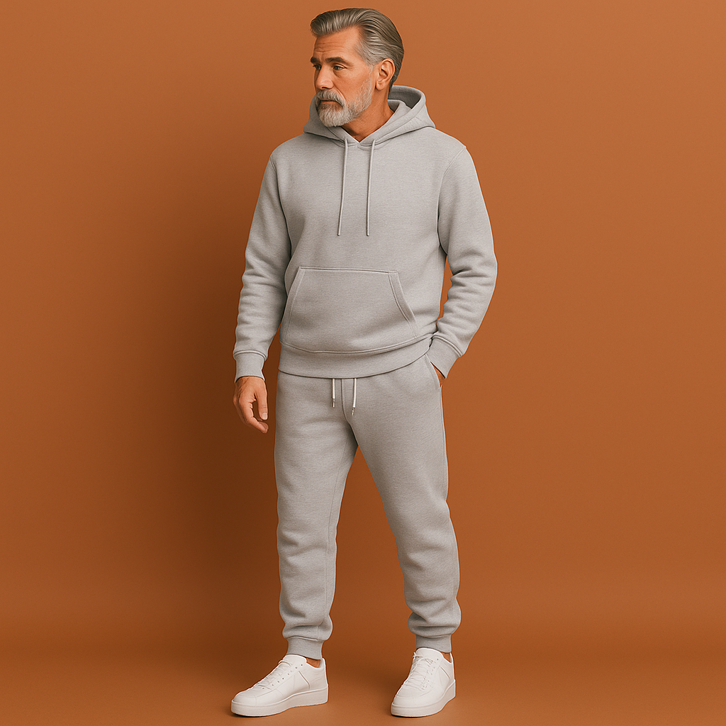 Comfortable tracksuit with hoodie and tapered joggers for men | Aart