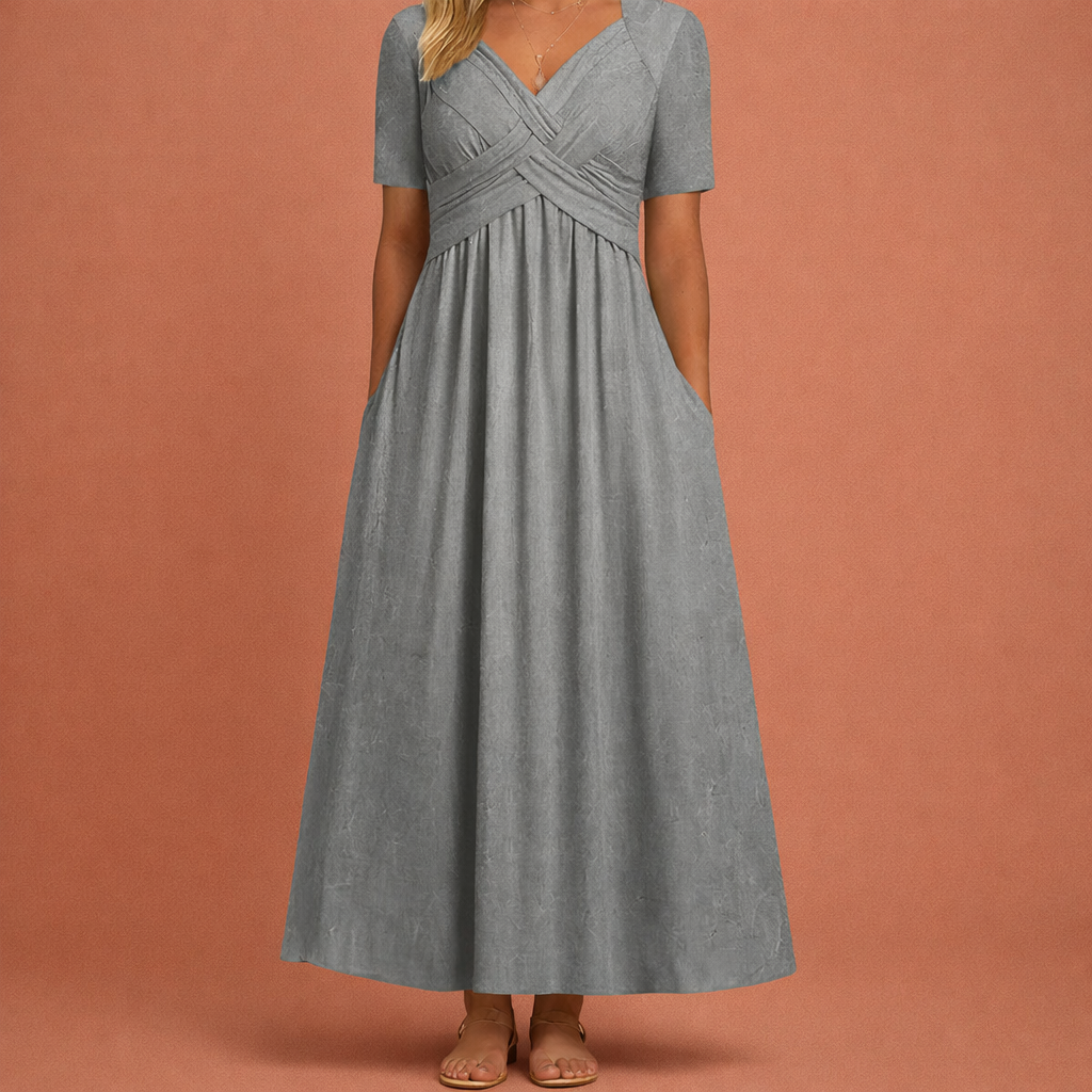 Maxi Summer Dress with V-Neck for Women | Aurea