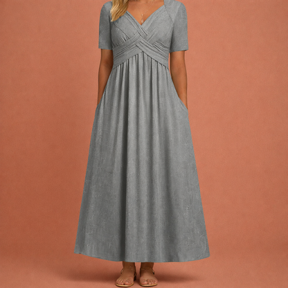 Maxi Summer Dress with V-Neck for Women | Aurea