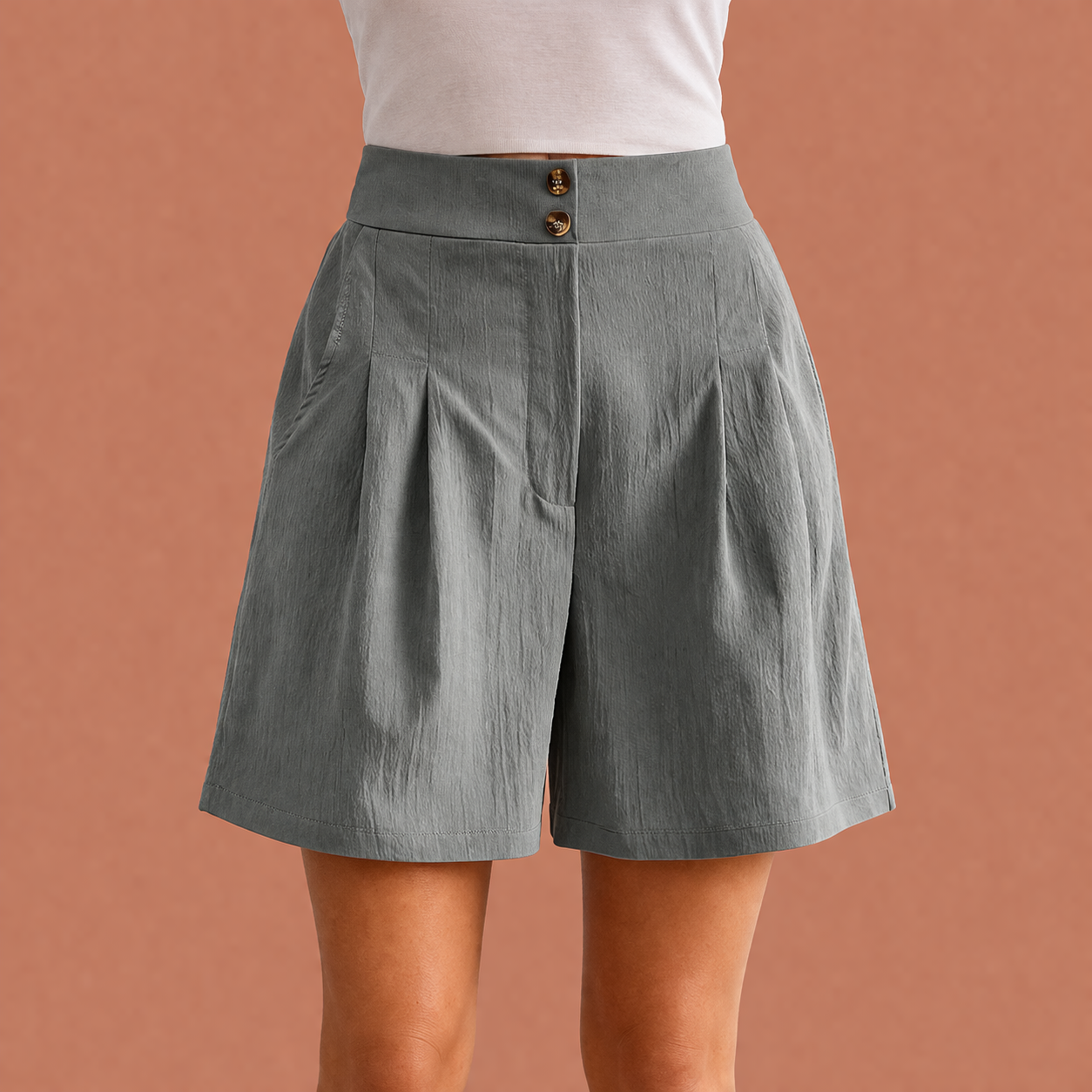 High waisted wide leg shorts for women with an elegant fit | Zafina