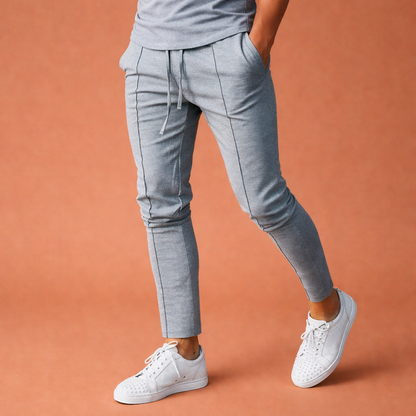 Casual men's pants with elastic waist and straight legs | Martijn