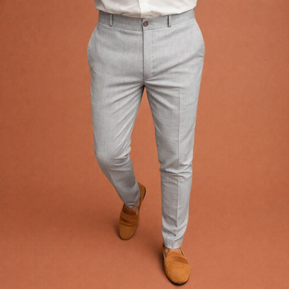 Modern men's trousers with elastic waistband and straight fit for men | Senne