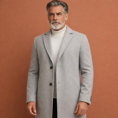 Long Classic Coat for Men with Notched Collar | Frits