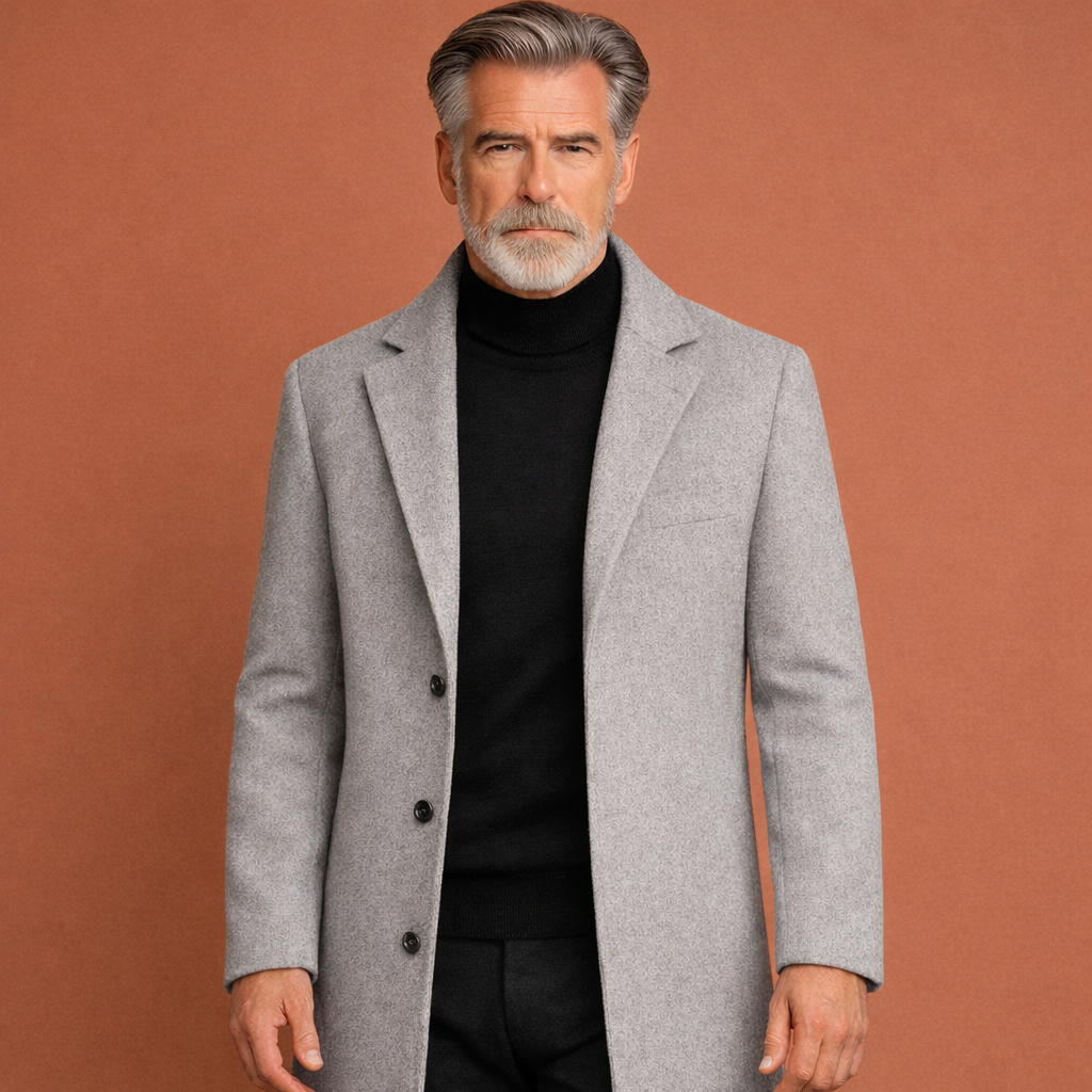 Long stylish coat for men with a classic look | Miel
