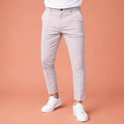 Slim-fit men's trousers with ankle length and front seam | Thomas