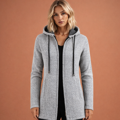 Warm casual vest met capuchon voor dames | Ineke