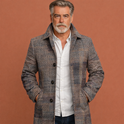 Windproof long coat for men for autumn and winter | Elbert