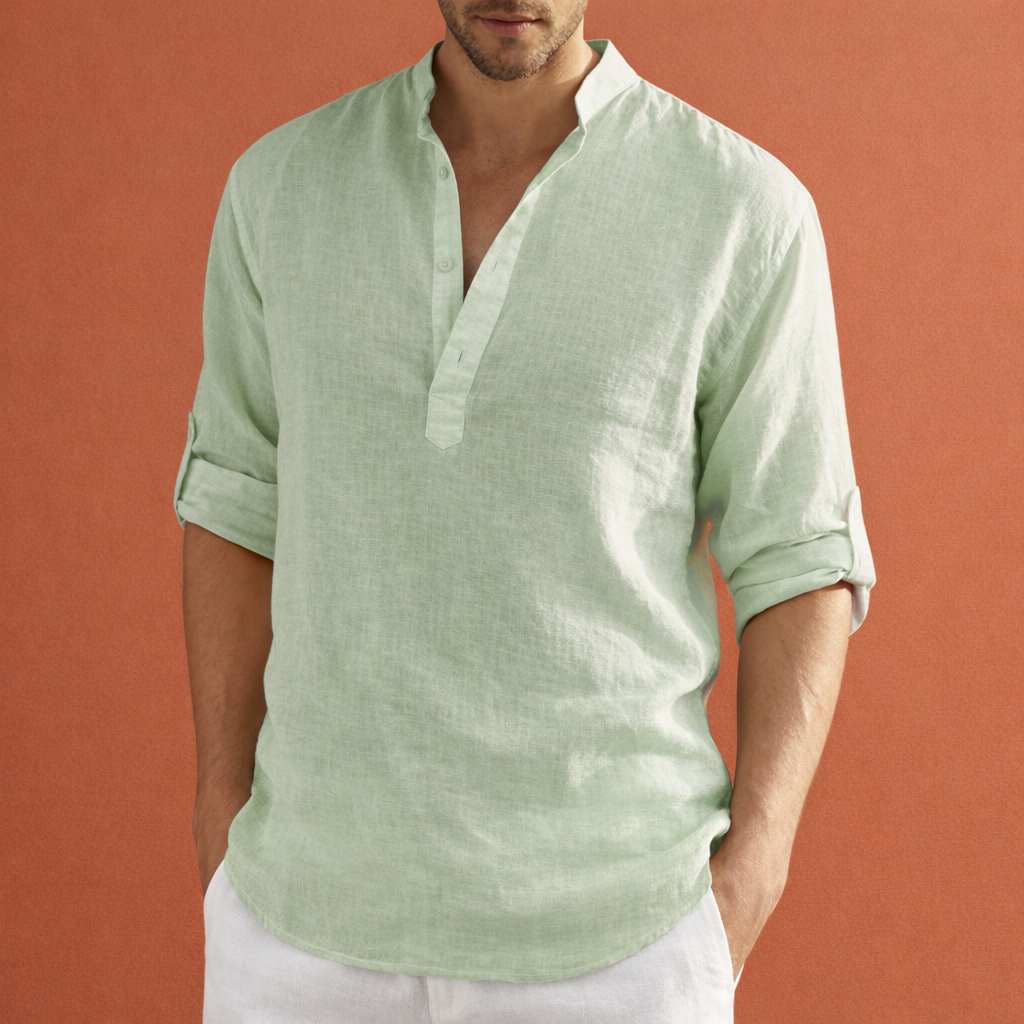 Light summer shirt with V-neck for men | Boris