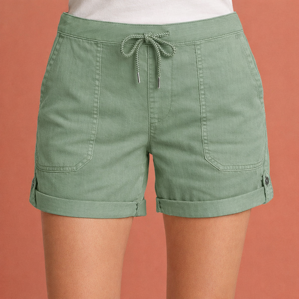 Casual women's shorts with drawstring and rolled hem | Zelina