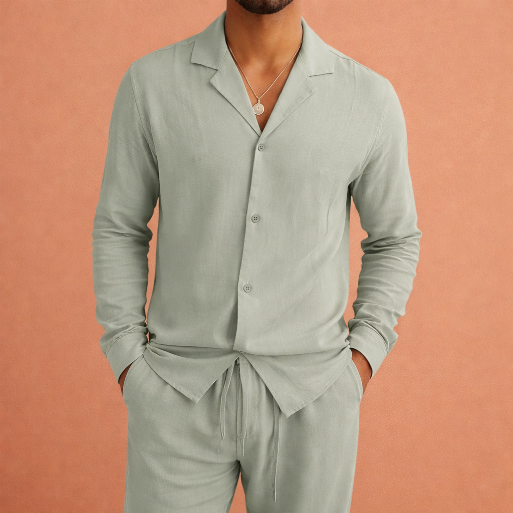 Linen Summer Set with Cuban Collar for Men | Julianus