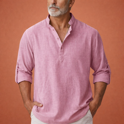 Casual men's Henley shirt with button closure | Tijn