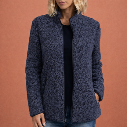 Comfortable fleece vest with high collar and zipper for women | Anouk