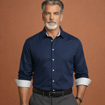 Slim fit shirt with long sleeves for men | Victor
