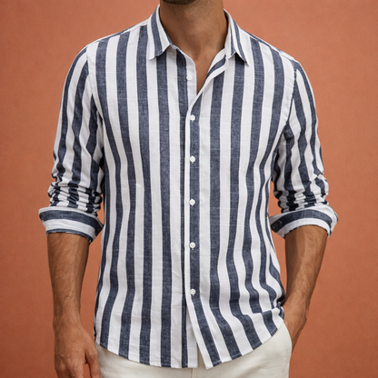 Striped lightweight long sleeve shirt for men | Gijs