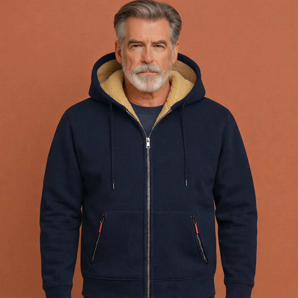 Hooded jacket with zipper for men | Douwe