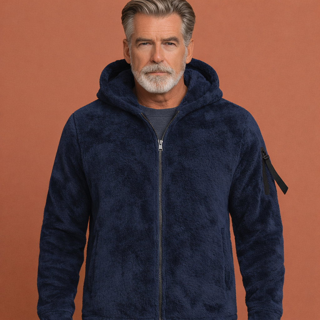 Warm vest with hood and zipper for men | French