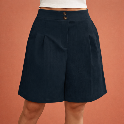 High-waisted pleated shorts for women | Selina