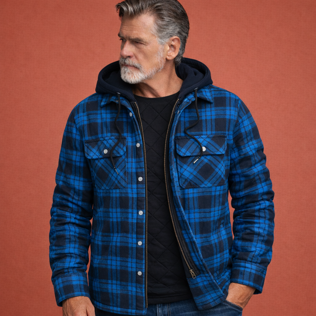 Checked men's jacket with hood | Bertus