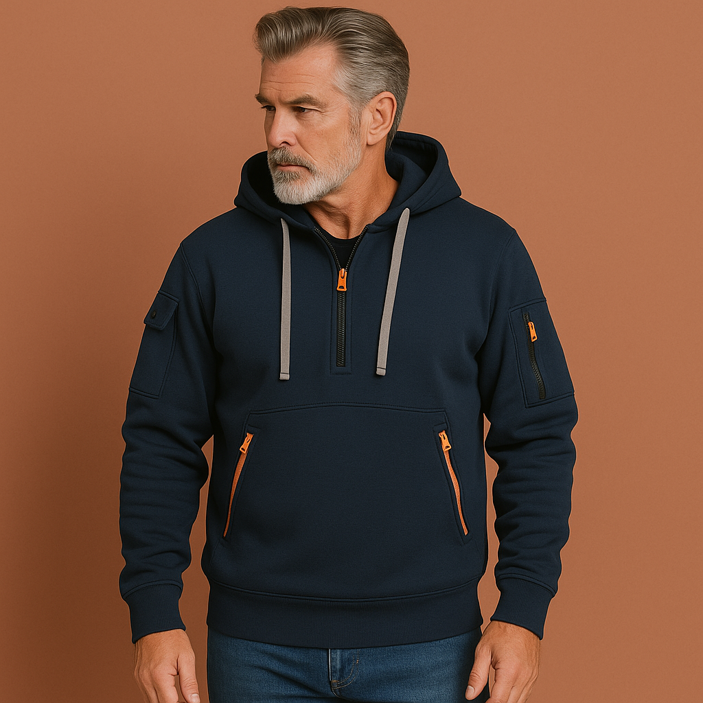 Functional hoodie with multiple pockets for men | Damian