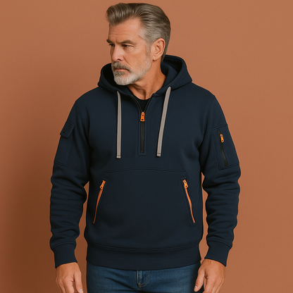 Functional hoodie with multiple pockets for men | Damian