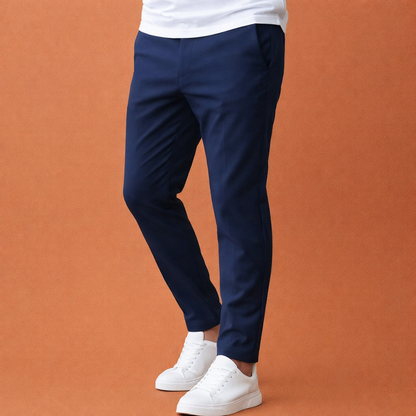Tapered men's trousers with elastic waistband and drawstring | Gerben