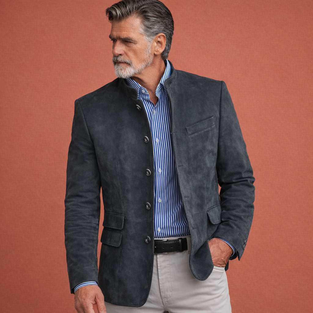 Classic coat with stand-up collar for men | Koenraad