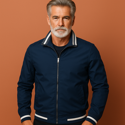 Lightweight transitional jacket with sporty collar for men | Bram