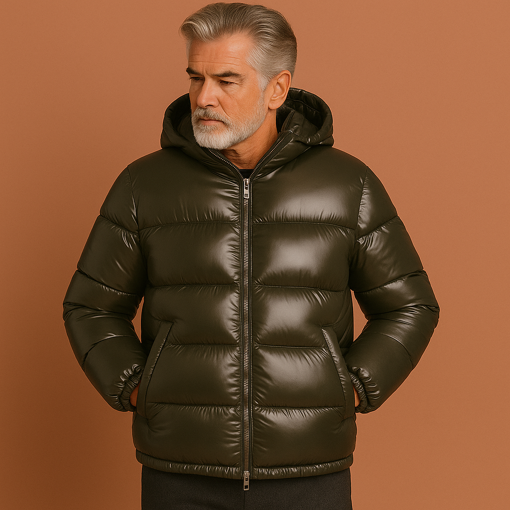 Warm water-repellent puffer jacket for men with a modern fit | Koen