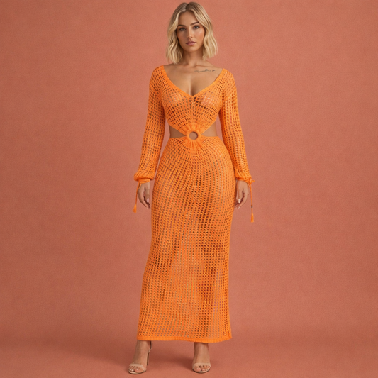 Boho beach dress with cut-outs for women | Ria
