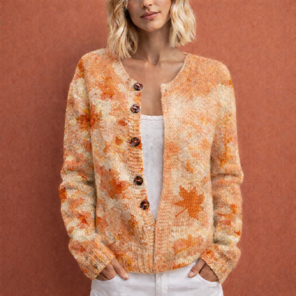 Chic Warm Cardigan with Floral Pattern for Women | Paulien