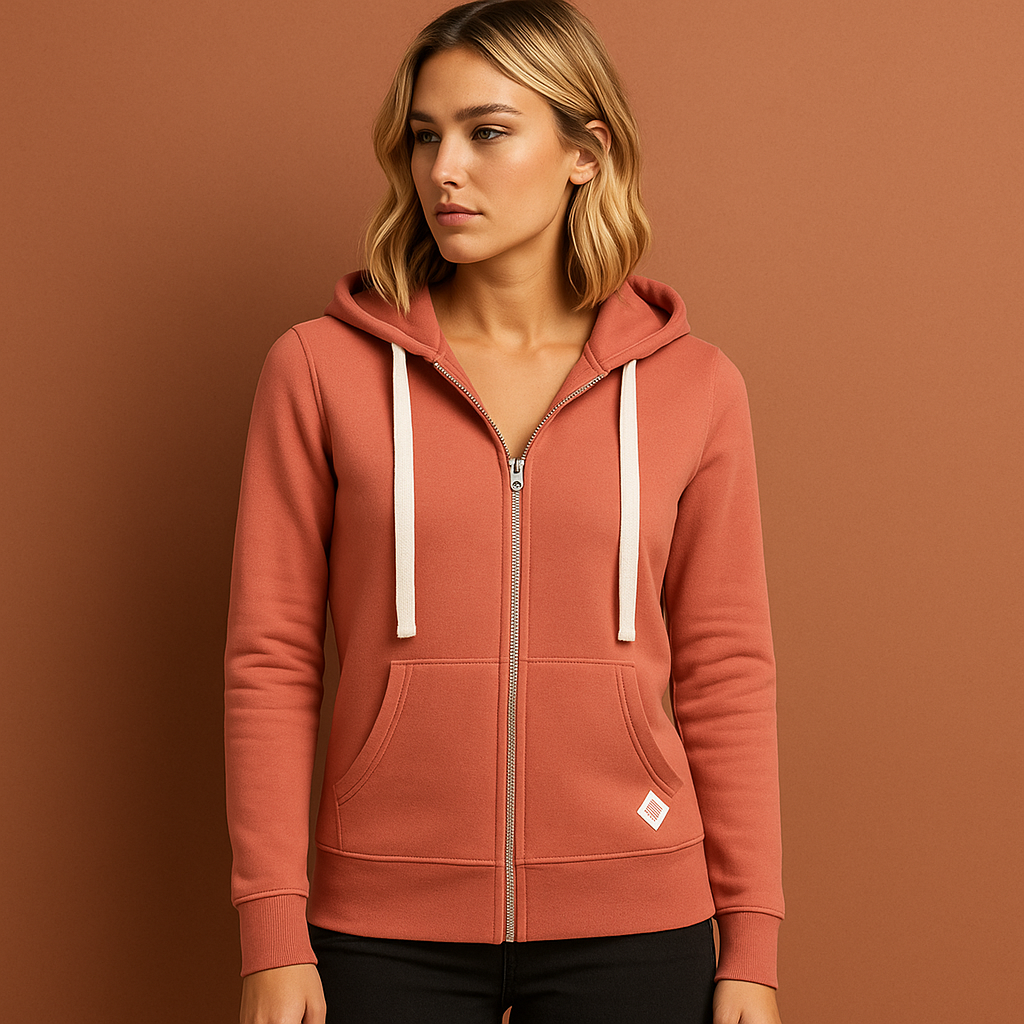 Comfortable zip vest with adjustable hood for women | Mila