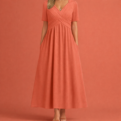 Maxi Summer Dress with V-Neck for Women | Aurea