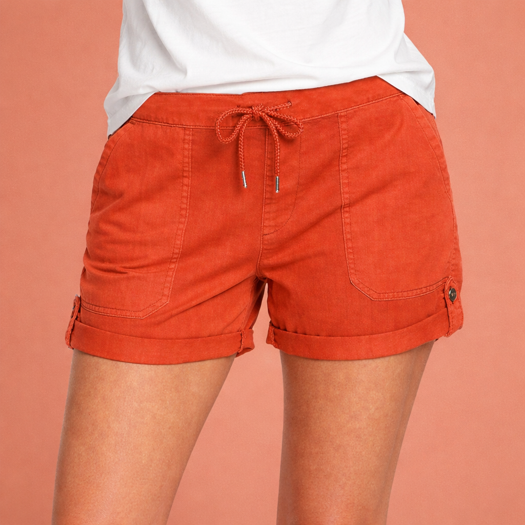 Casual women's shorts with drawstring and rolled hem | Zelina