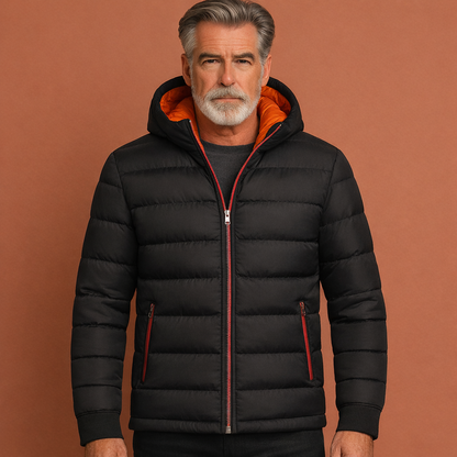 Padded Winter Jacket with Zipper Pockets for Men | Johannes