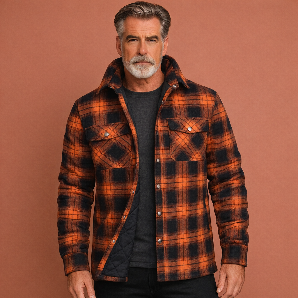 Checked overshirt jacket for men for everyday use | Derk